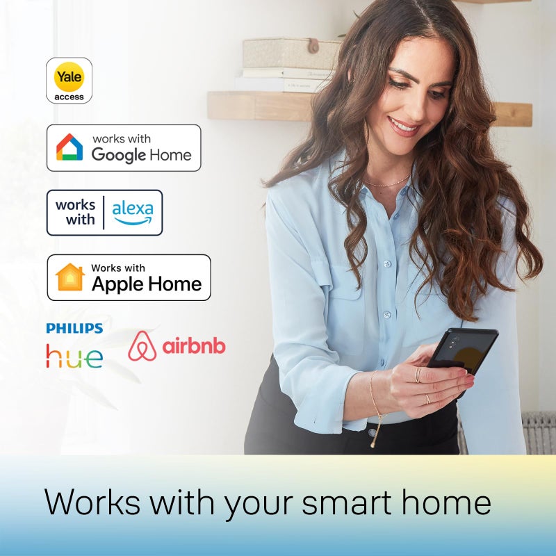 Yale Security Yale Assure Lock 2 Plus Apple Home Keys (انقر للفتح) قفل باب الدخول الذكي بدون مفتاح من النيكل الساتان Deadbolt مع لوحة مفاتيح متصلة بالواي فاي لإدخال الرمز والوصول عن بعد YRD450-N-WF1-619 - Image 4